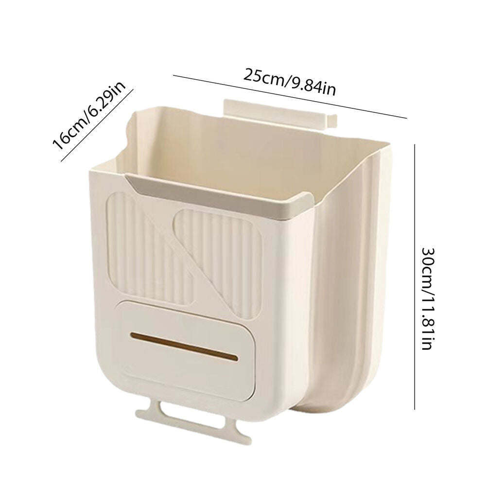 Wall Mounted Trash Can Foldable Waste Bin Collapsible Garbage Can Compost Bin