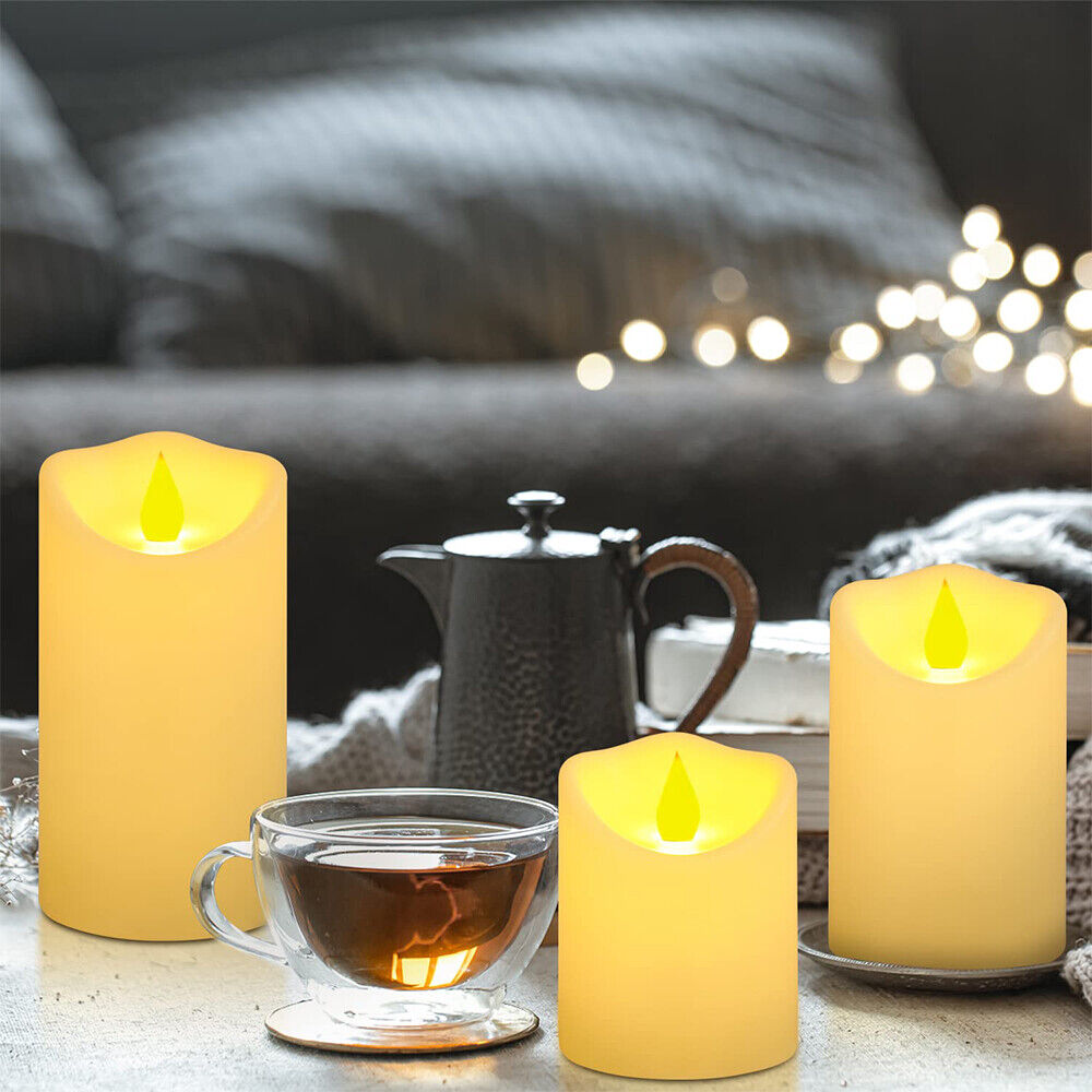 3x LED Battery Operated Tea Light Candles Wedding Party Realistic Candless Decor