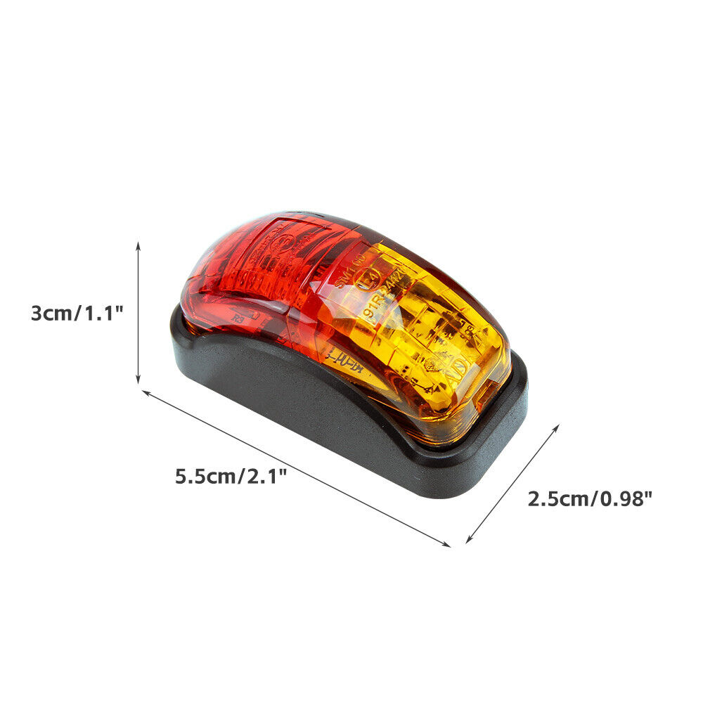 4pcs Led Clearance Trailer Lights Multi Volt Side Marker Lamp Amber Red Truck Caravan