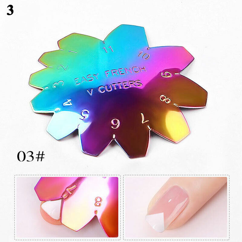 French Tip Smile V Line Edge Cutter Stencil Trimmer Nail Art Styling DIY Tool