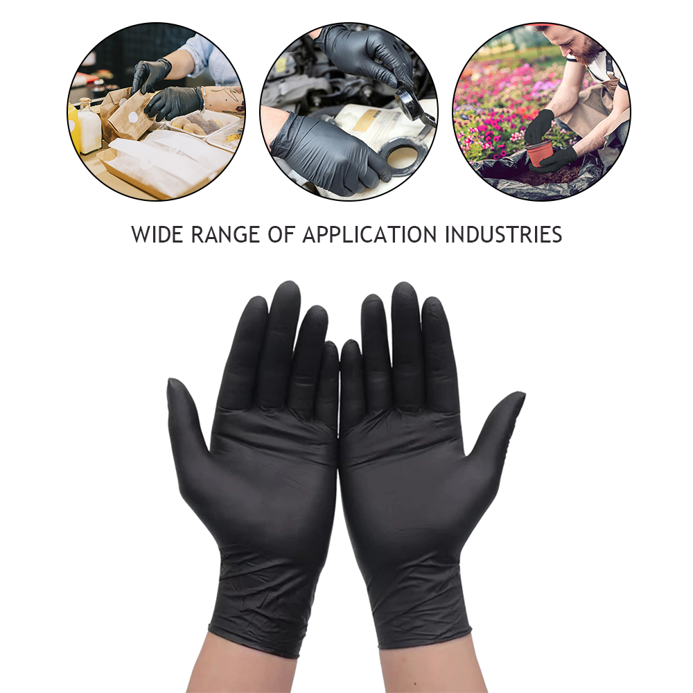 500x Disposable Nitrile Gloves Rubber Blend Powder Free Industrial Mechanic