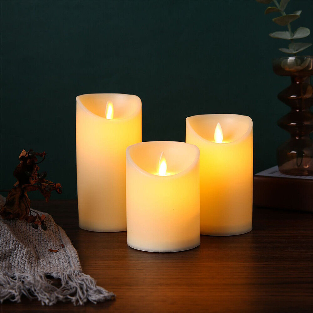 3x LED Battery Operated Tea Light Candles Wedding Party Realistic Candless Decor