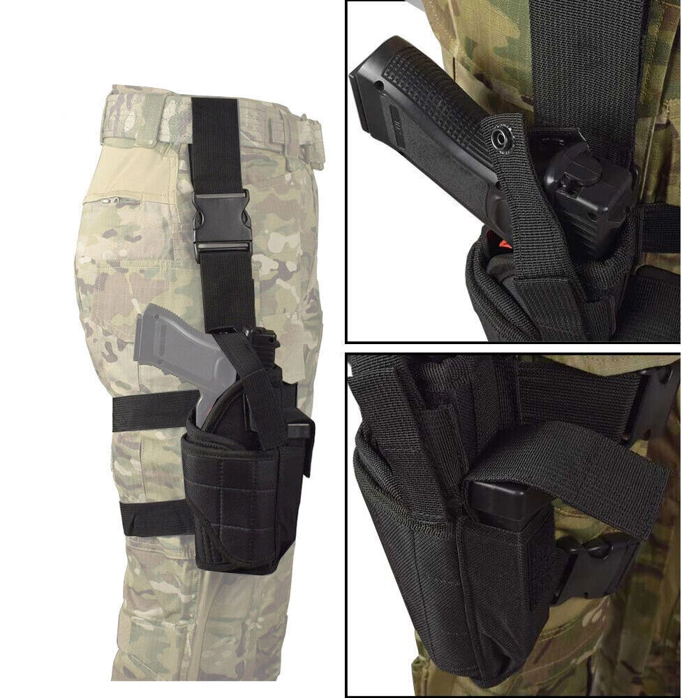 2pcs Tactical Thigh Holster Gun Leg Hunt Military Sports Pistol Pouch Puttee