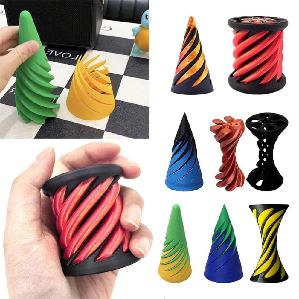 Impossible Pyramid Passthrough Sculpture Helix Screw Fidget Toy Spiral Cone Toy