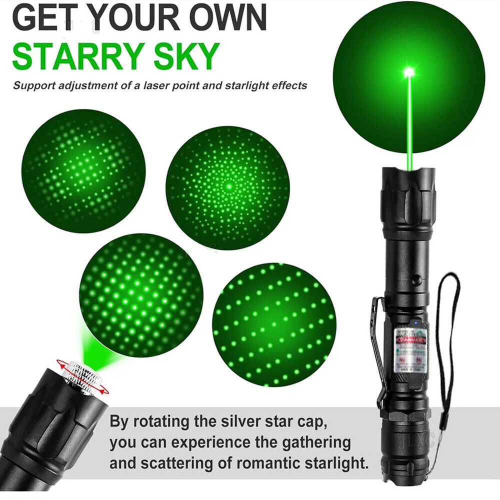 5000m Red Green Laser Pointer Pen Light USB Rechargeable Visible Lazer Torch Pen