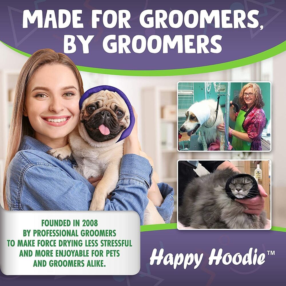 Happy Hoodie Black, Pack of 2 Dog Pet Grooming