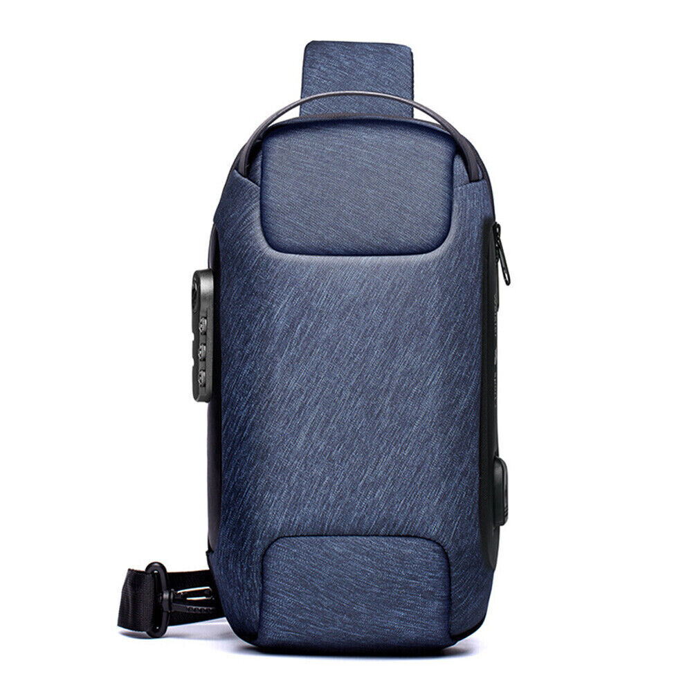 Men's Anti-theft Backpack Crossbody Bag Sling Oxford cloth USB Port Waterproof