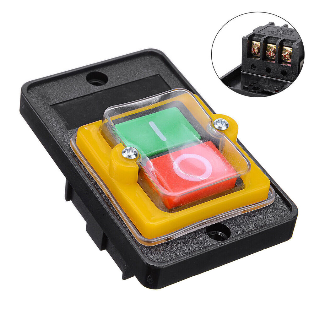 Waterproof Motor Bench Drill Switch Push Button ON/OFF for 10A 380V KAO-5