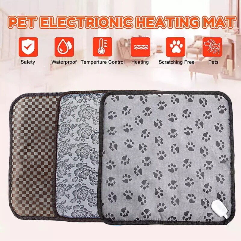 Pet Electric Heat Heated Heating Heater Pad Mat Blanket Bed Dog Cat Bunny