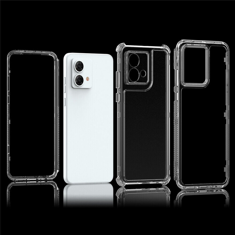 For Motorola Moto G84 G54 G34 G24 G14 G04 G53 Shockproof Clear Case TPU Cover