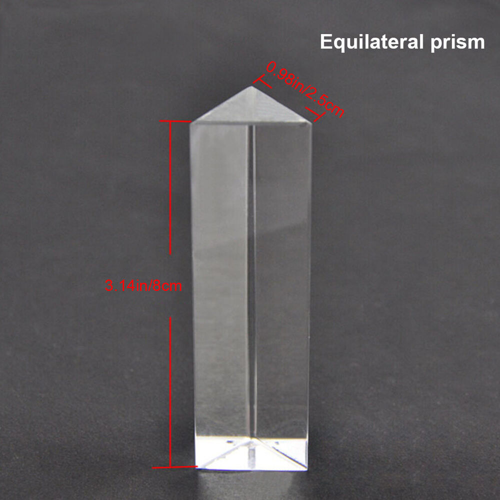 2X Triangular Prism Teaching Optical Glass Crystal Triple Physics Light Spectrum