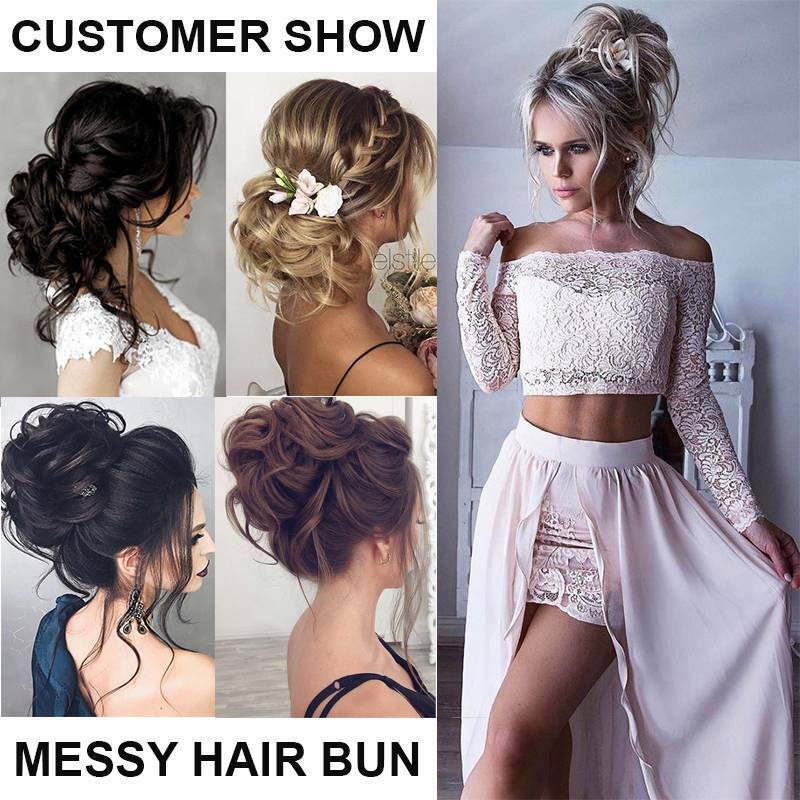 Thick Messy Bun Hair Piece Scrunchie Updo Wrap Hair Extensions Real as human