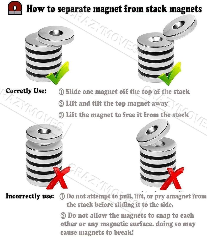 5x Super Strong Cylinder Magnets Rare-Earth Neodymium Magnet With Hole Round