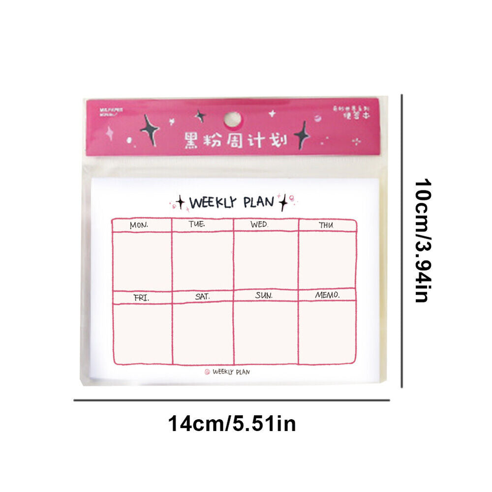 50PCS Weekly Calendar Pad 5.51x3.94 In Studying Supplies for Home School Office