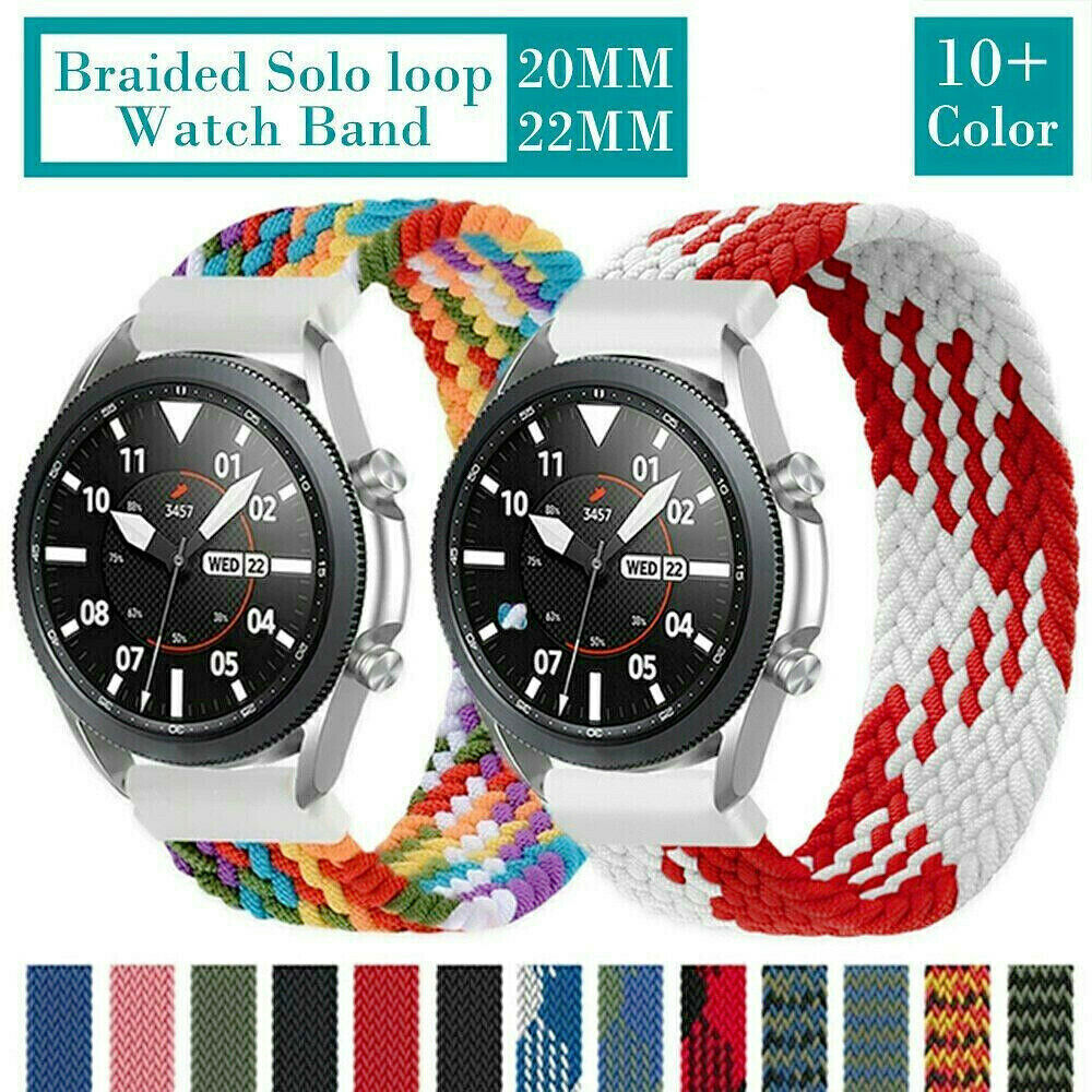 For Samsung Galaxy Watch 7 6 5 4 40 44mm Solo Loop Band Braided Elastic Strap