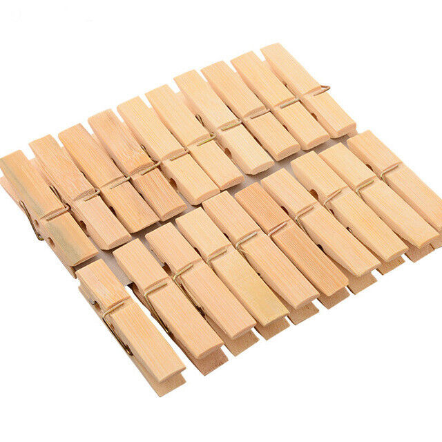 Bamboo Clothes Pegs Strong Washing Line Drying Clips Spring wood wooden pegs