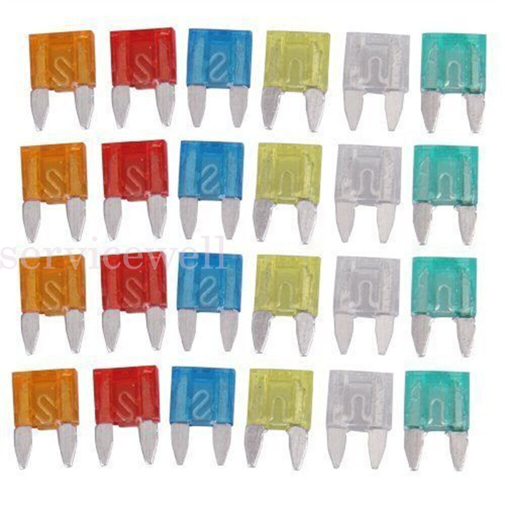 30pcs Mini Blade Fuses Set 5A 10A 15A 20A 25A 30A Fuse Assortment Kit For Car