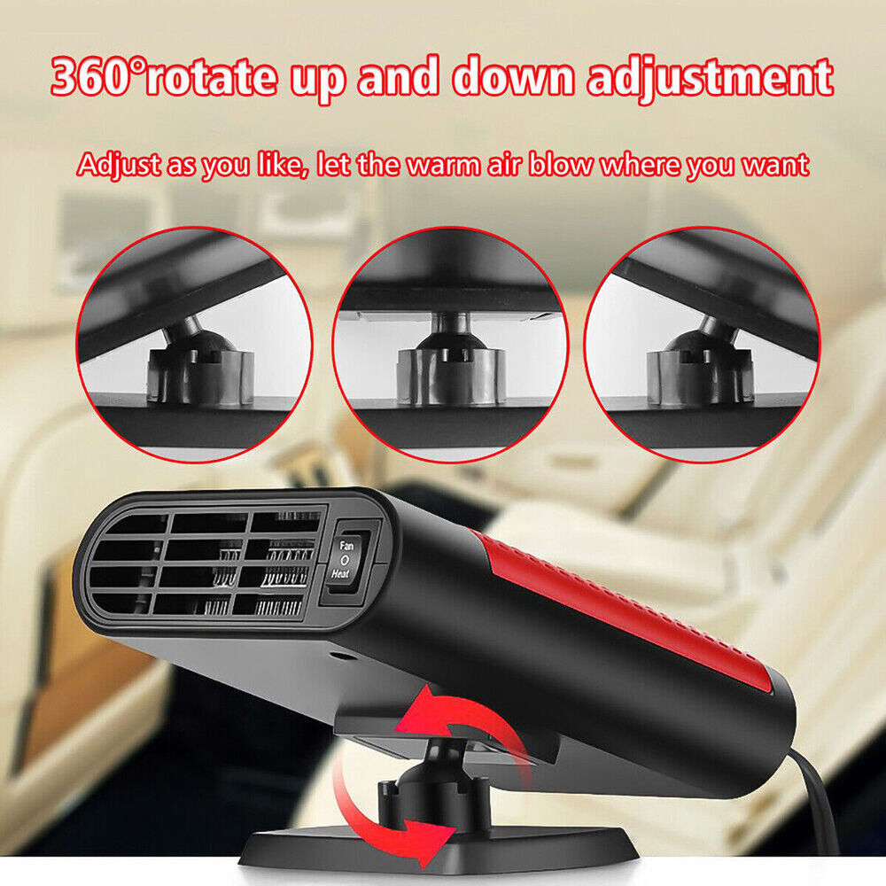 1000W Car Heater Portable Electric Heating Fan Defogger Defroster Demister 12V