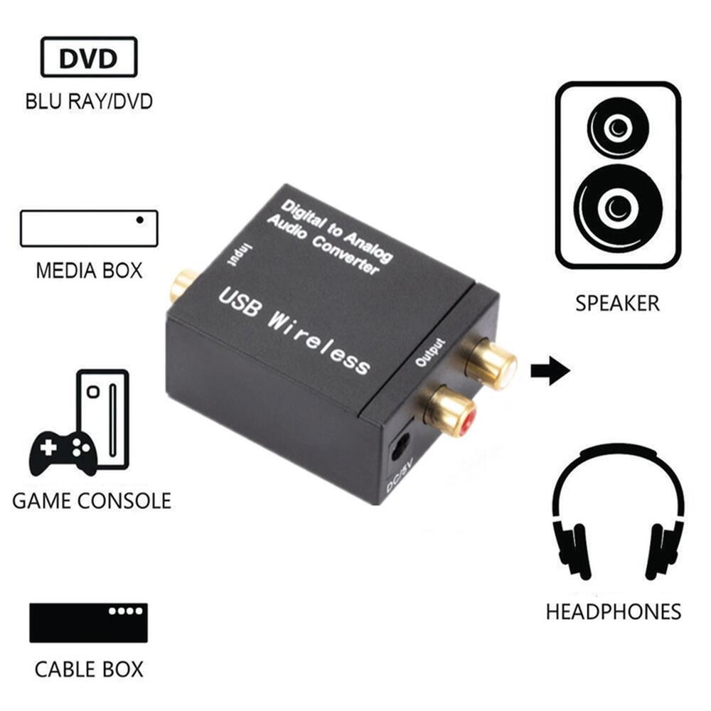 Optical Coaxial Toslink Digital to Analog RCA L/R Audio GX, Converter Q3J7