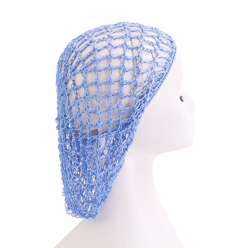 Womens Mesh Hair Net Crochet Cap Solid Hairnet Snood Sleeping Turban Hat Vintage