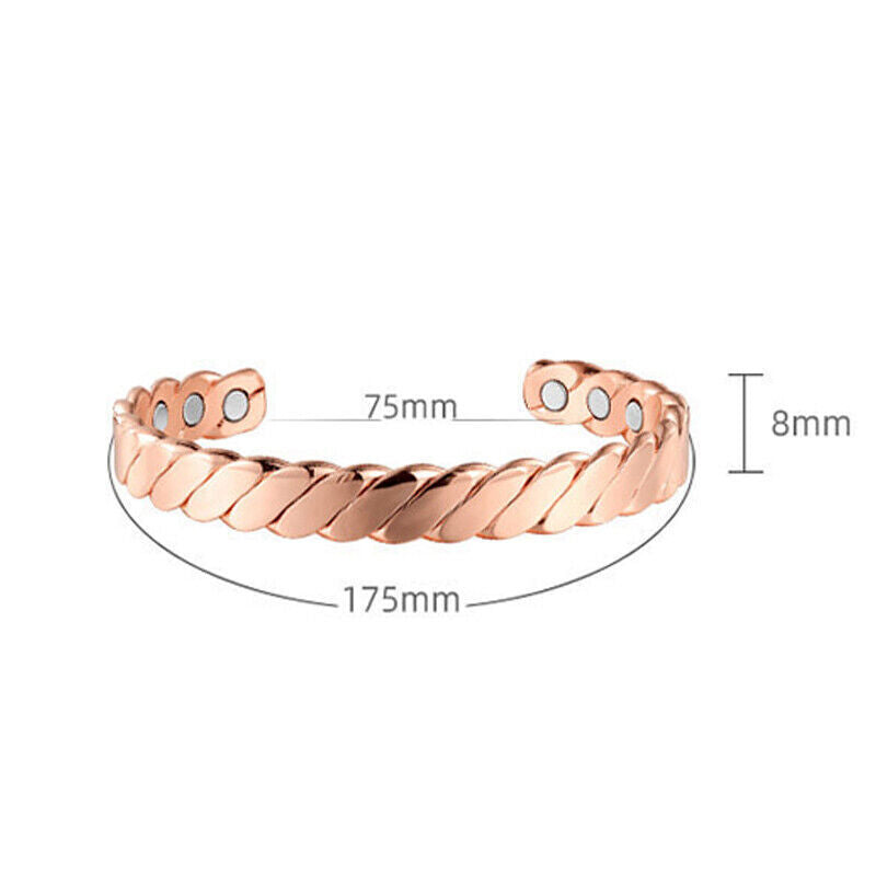 Men Women Copper Magnetic Bracelet Therapy Relief Arthritis Pain Healing Bangle