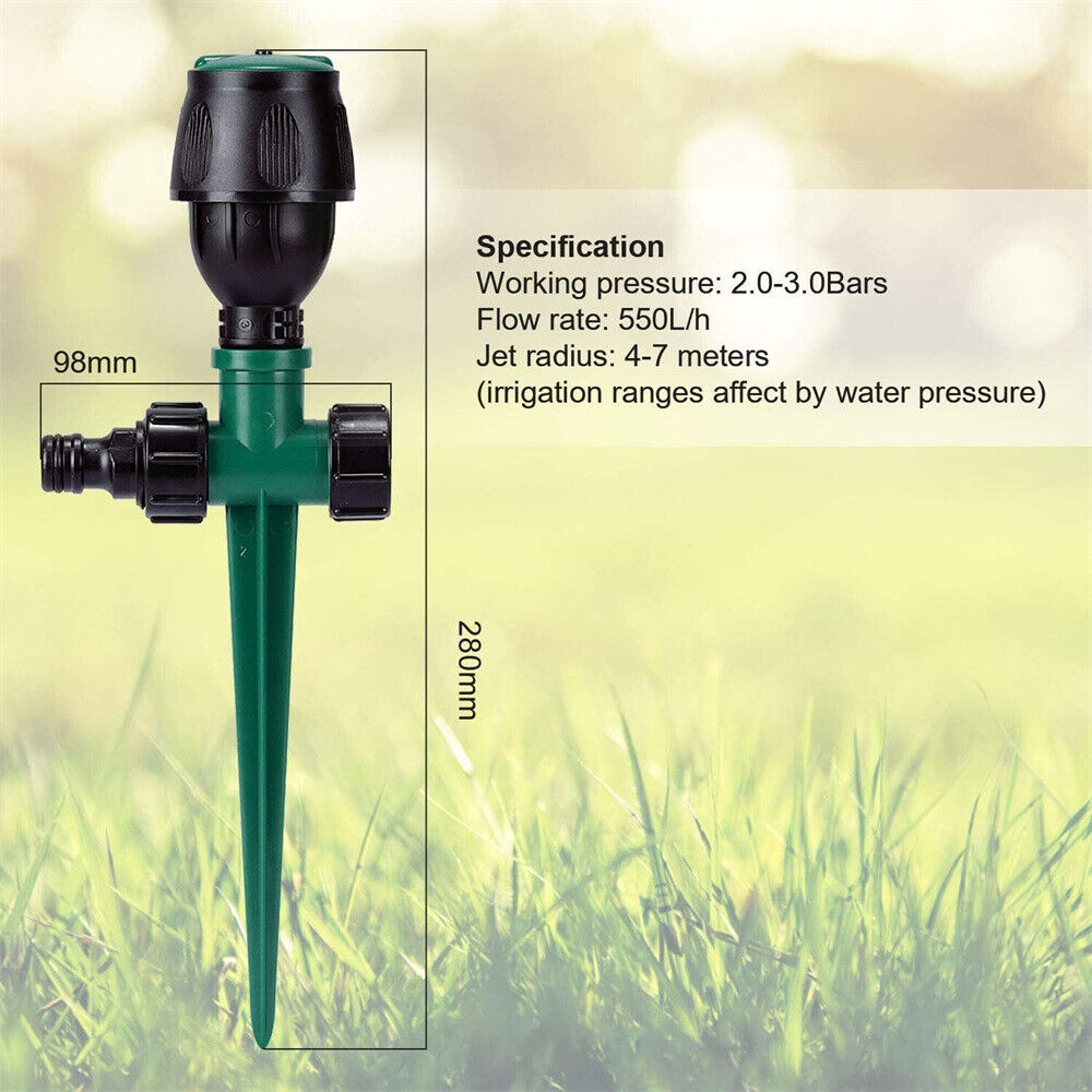 Rotating Adjustable Garden 360 Degree Water Sprinkler Grass Irrigation Sprayer