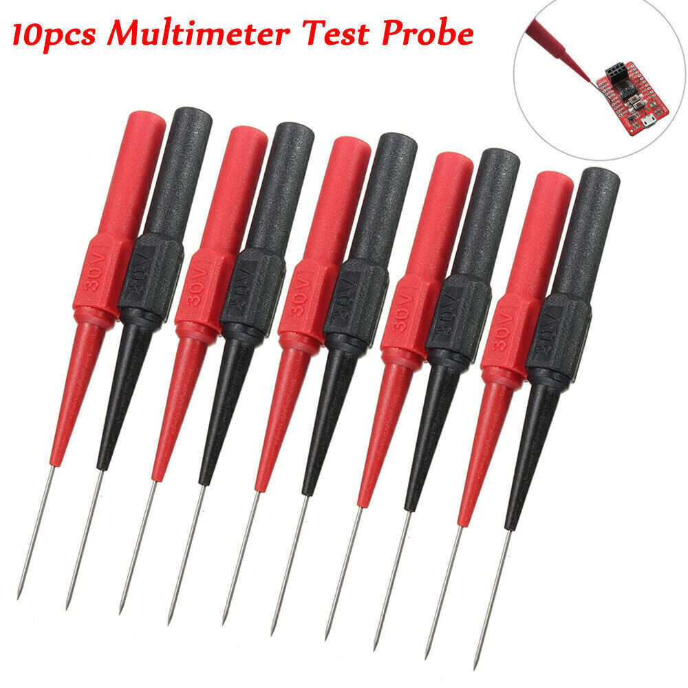 10PCS Multimeter Test Lead Back Probes Sharp Needle Micro Pin For Banana Plug