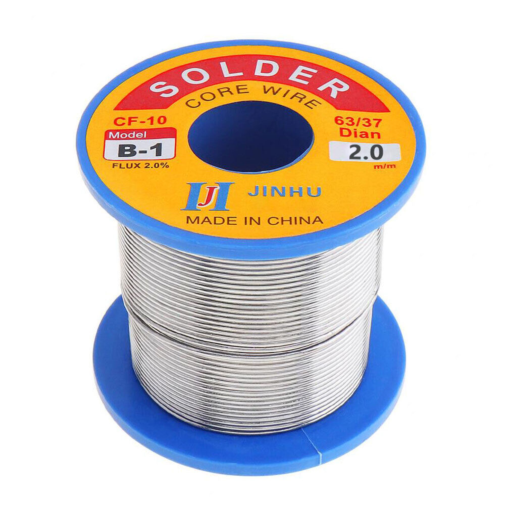 300g 1-2mm Tin Lead Wire Reel Soldering Solder Fluxed Core Electronics Lead Flux