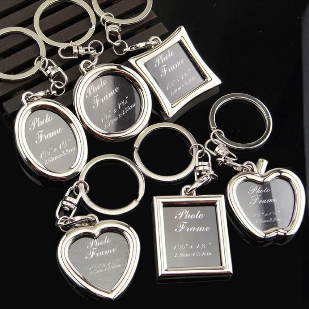 3x Metal Cleat Insert Photo Picture Frame Keyring Pendant Keychain DIY Xmas Gift