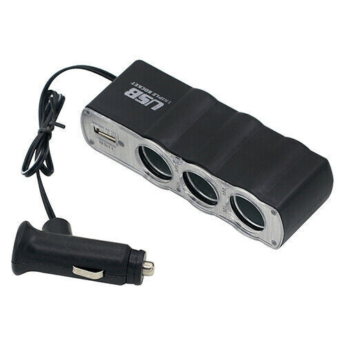 3 Way Car Cigarette Lighter Multi Socket Triple Splitter USB Charger Adapter 12V