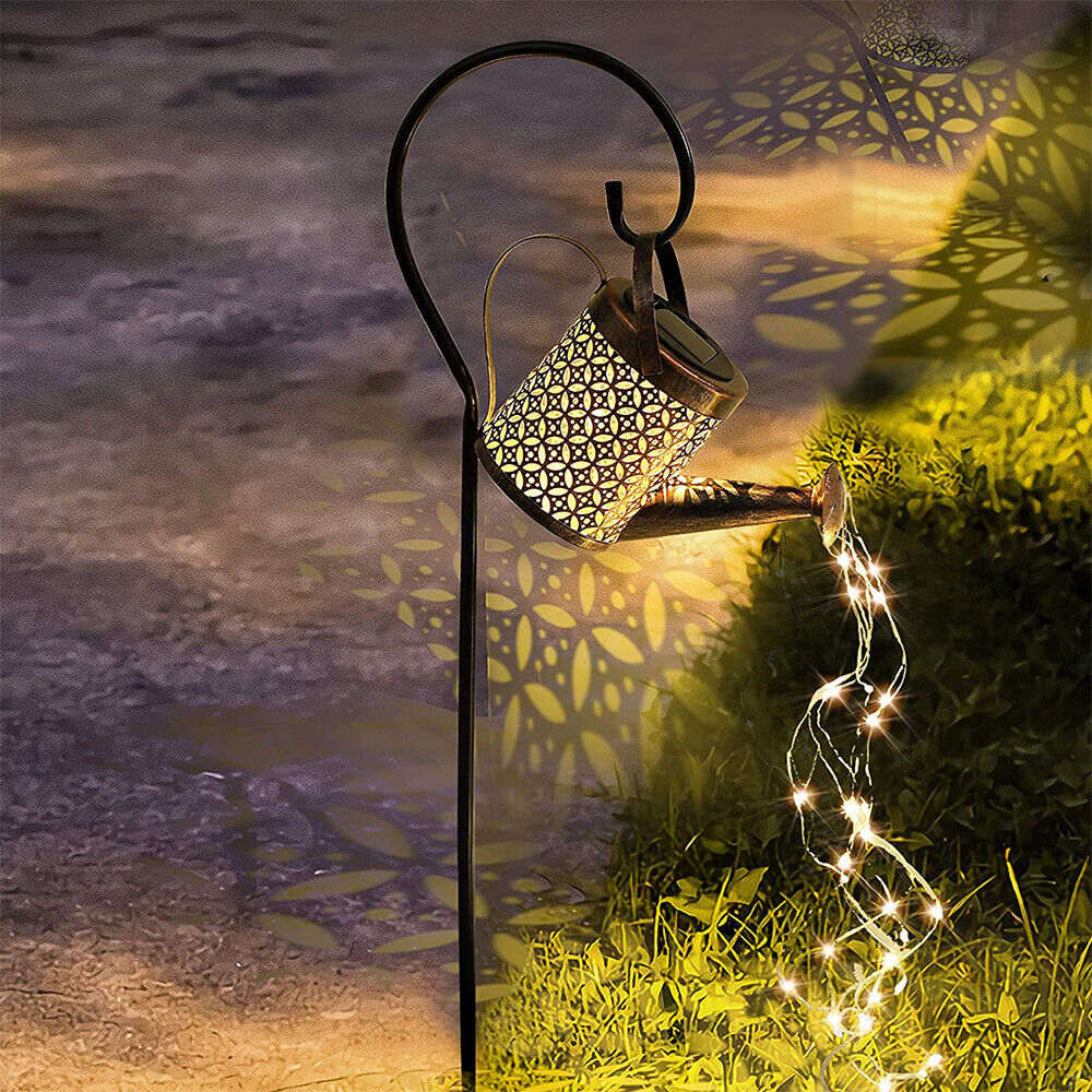 1 set Solar Light Outdoor LED Watering Can Christmas String Garden Shower Art Lamps