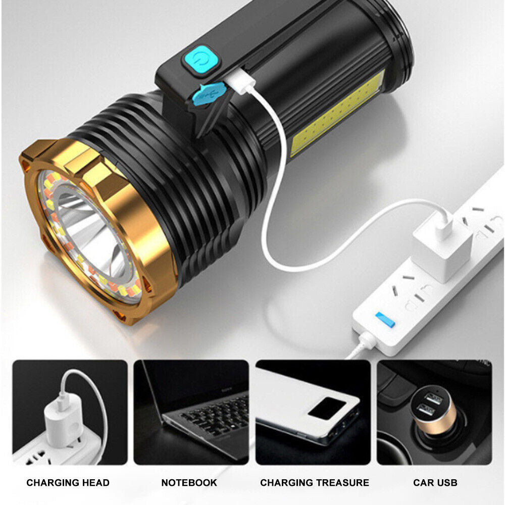 LED Flashlight Super Bright Torch Searchlight 12000LM USB Rechargeable Lamps