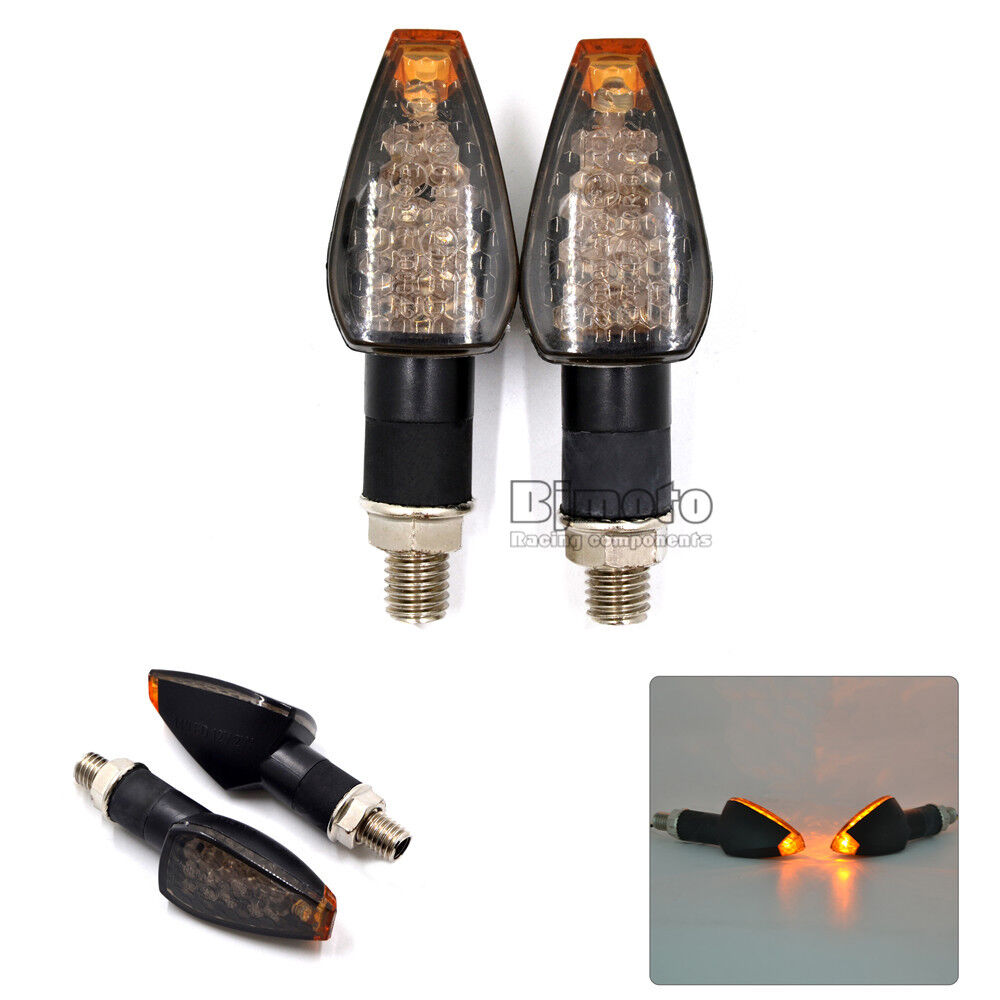 2X Motorcycle Indicators LED Turn Signal Flowing Water Light Universal Amber