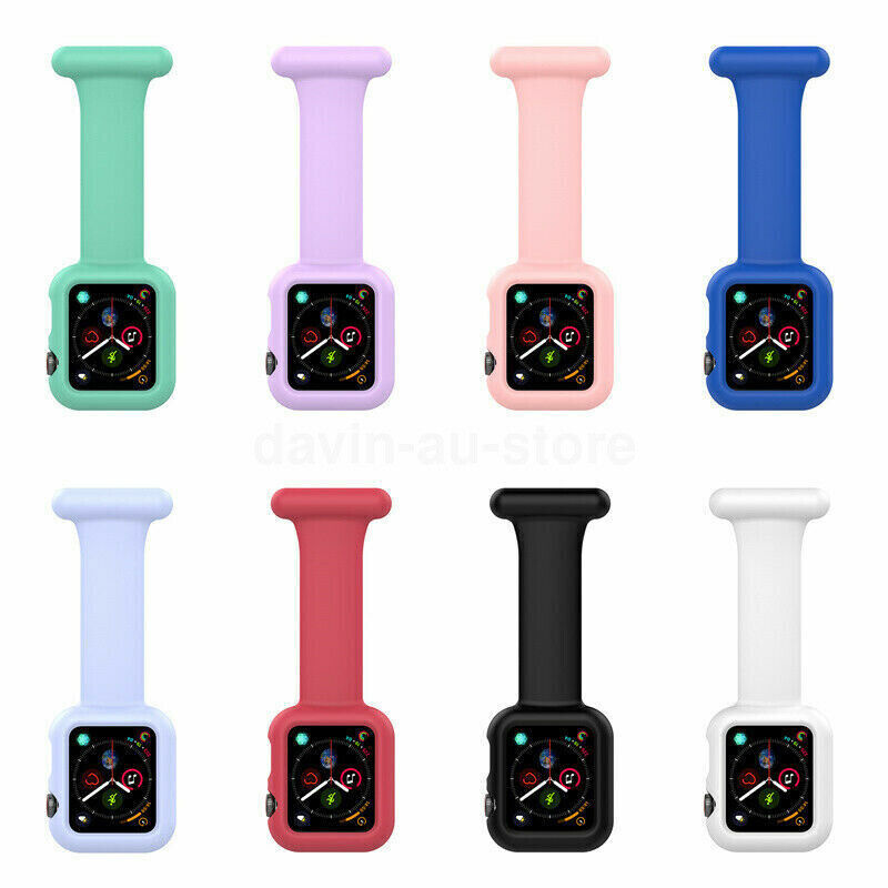 For Apple Watch 7 6 SE 5 4 3 2 1 Silicone Strap Band+Case Fob For Nurses Doctors