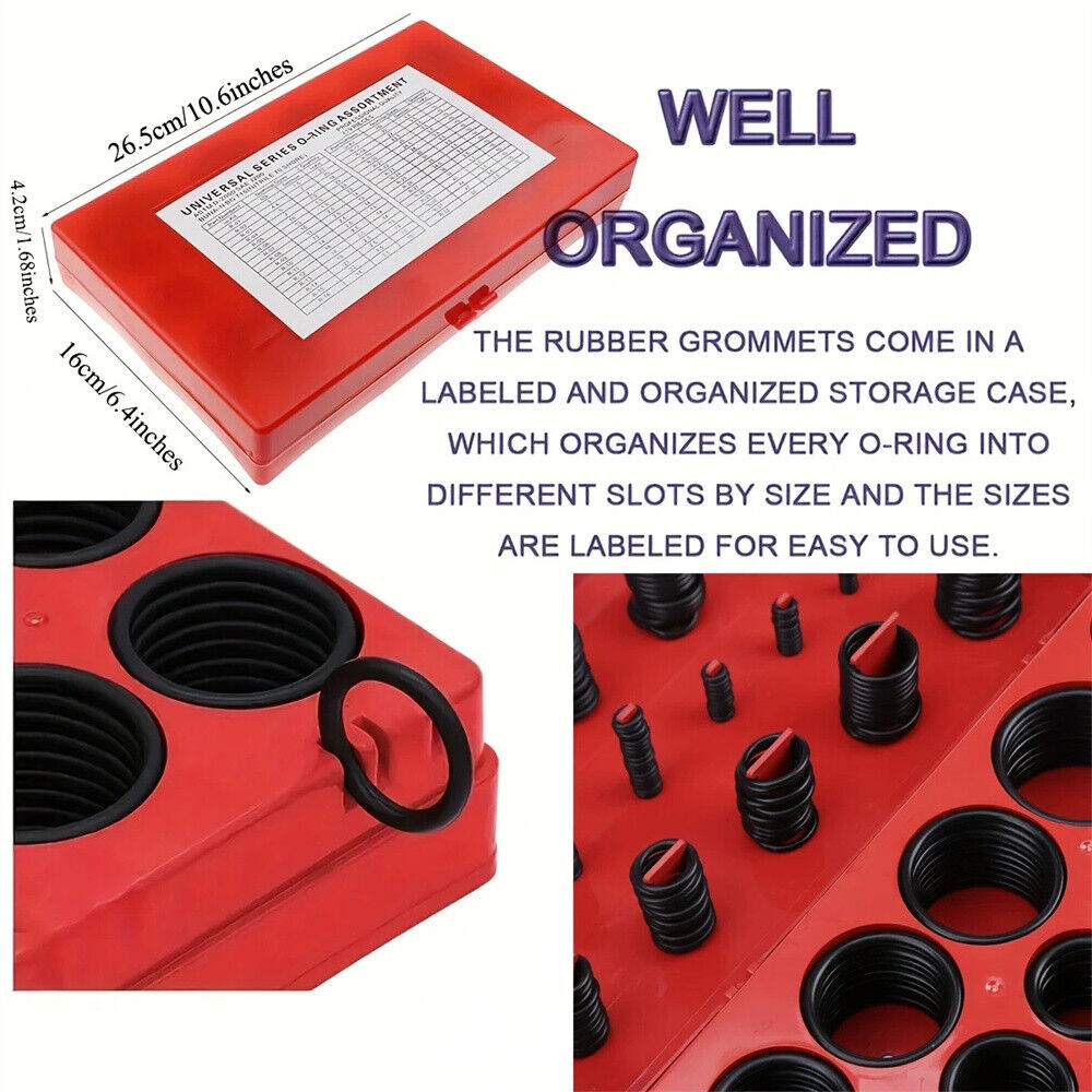 NEW 419 PCS Industrial 32 Sizes Rubber O Ring Assortment Kit Set Metric