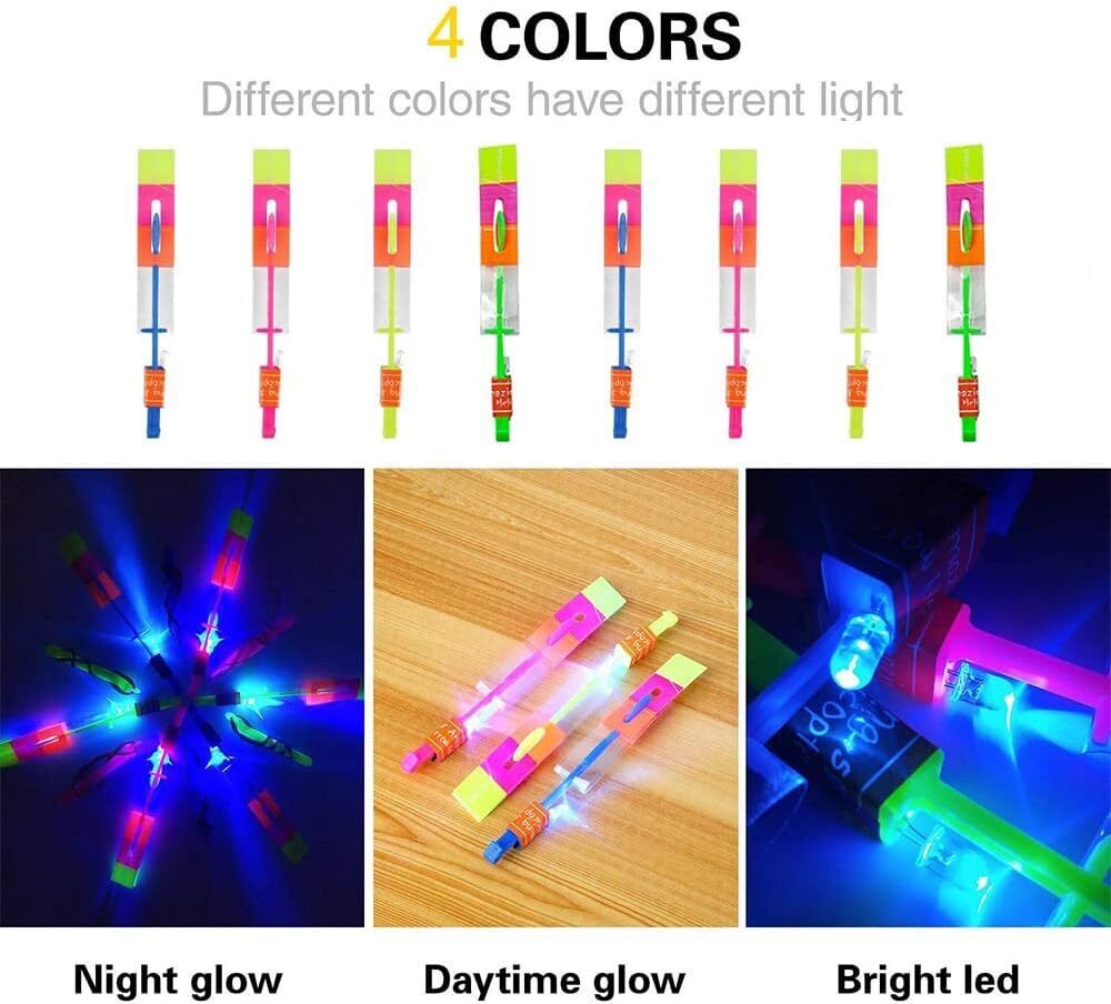 30X Amazing Led Light Arrow Flying Toy Kids Elastic Slingshot Flying Copters