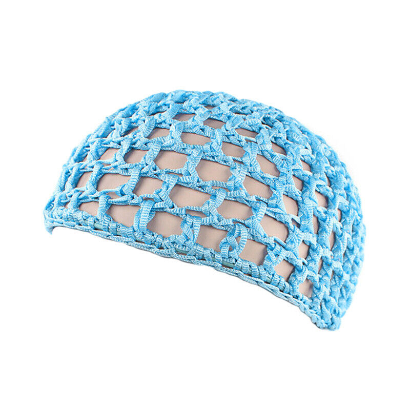 Womens Mesh Hair Net Crochet Cap Solid Hairnet Snood Sleeping Turban Hat Vintage