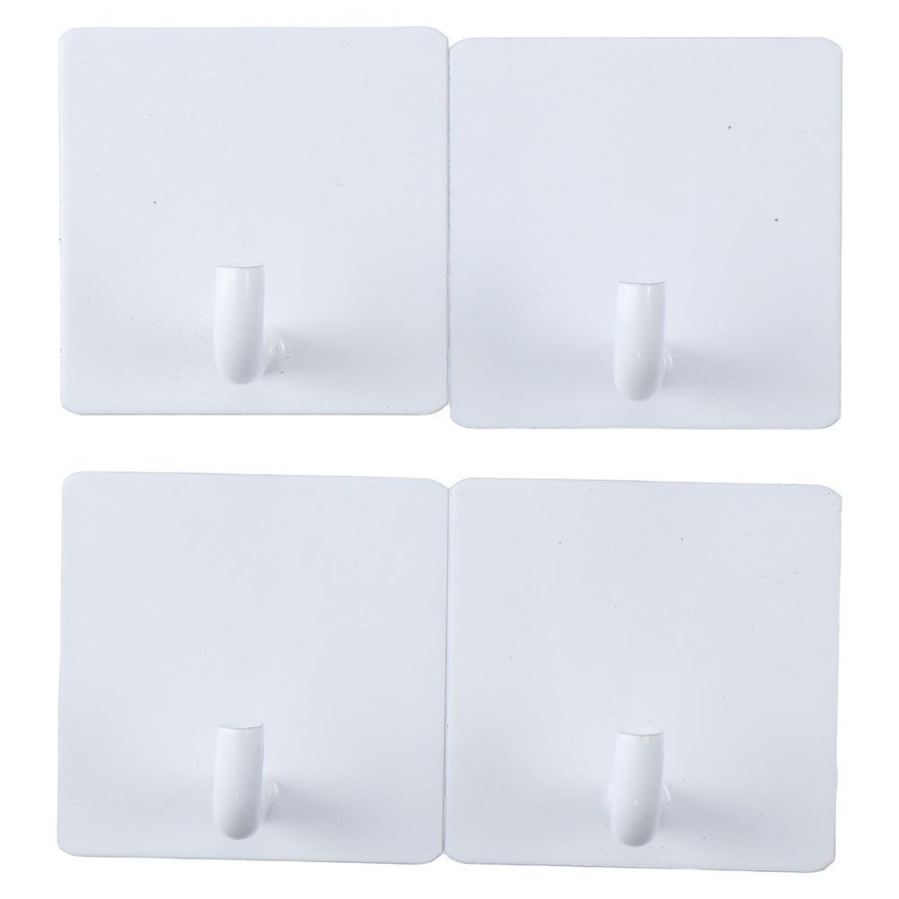 4pcs Sliver Sticky Pothook White Shower Wall Link Self Adhesive Hooks Kitchen