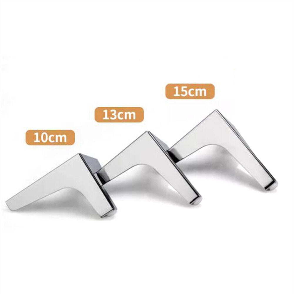 4X Metal Furniture Legs Modern Triangle Replacement Feet For Bed Sofa Cabinet