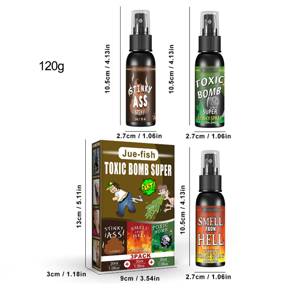 3Pack 90ML Fart Liquid Spray Prank Stink Ass Gag Smell Bomb Joke Stinky Gas