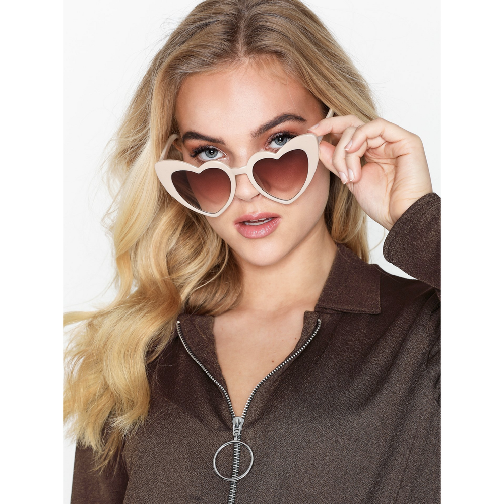 Women LOVE Heart Shaped Sunglasses Retro Gradient Color Lens Eye Glasses