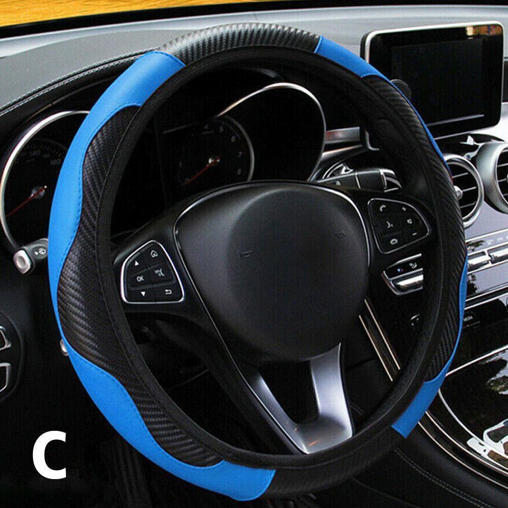 Leather Car Steering Wheel Cover Anti-slip Accessories 38CM/15inch>`~ M8F4