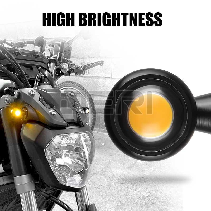 4X Universal CNC Motorcycle Turn Signal LED Indicator Lights Blinker Amber Lamps