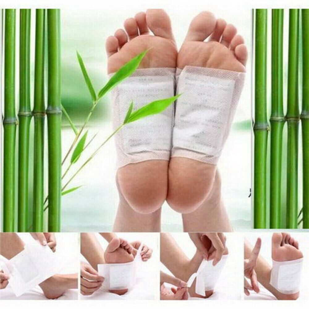 50X Detox Foot Patches Pads Natural Plant Bamboo Toxin Removal Sticky Adhesive