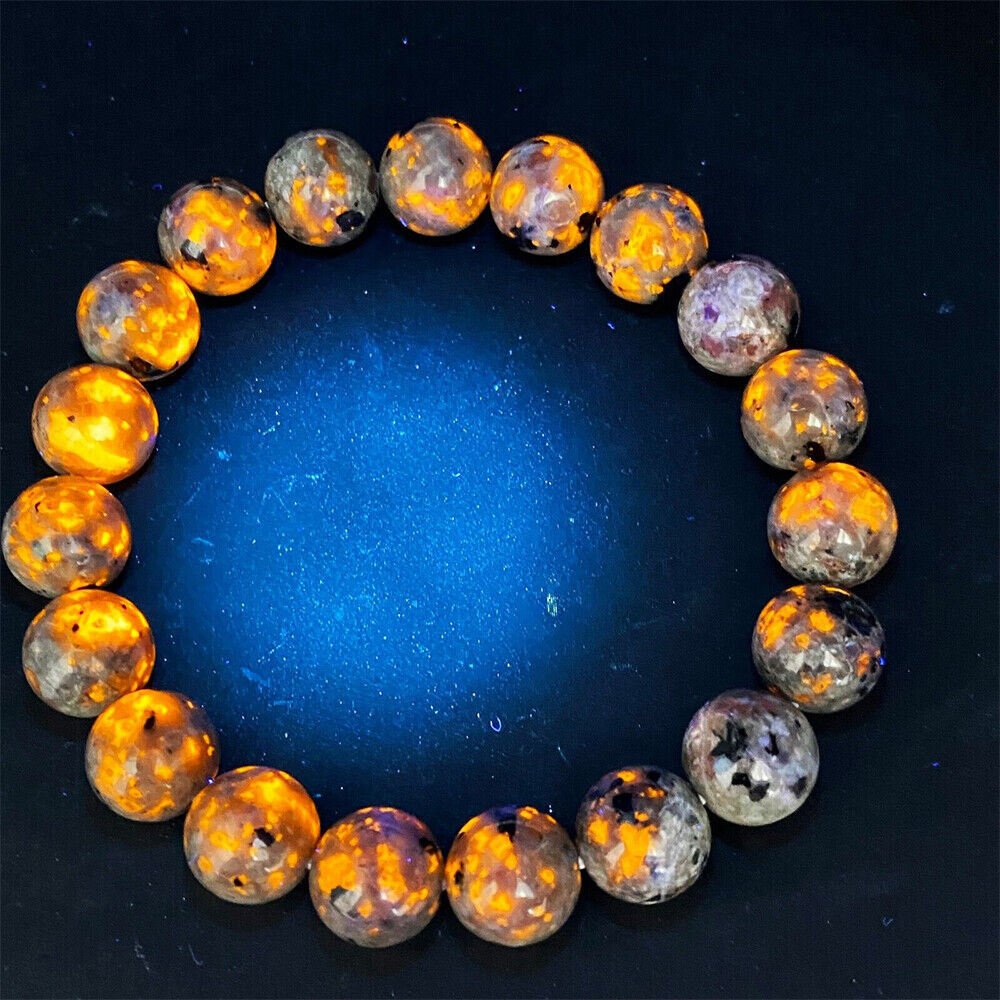 4/6/8mm Yooperlite Bead UV Reactive Fluorescent Glowing Healing Balance Bracelet