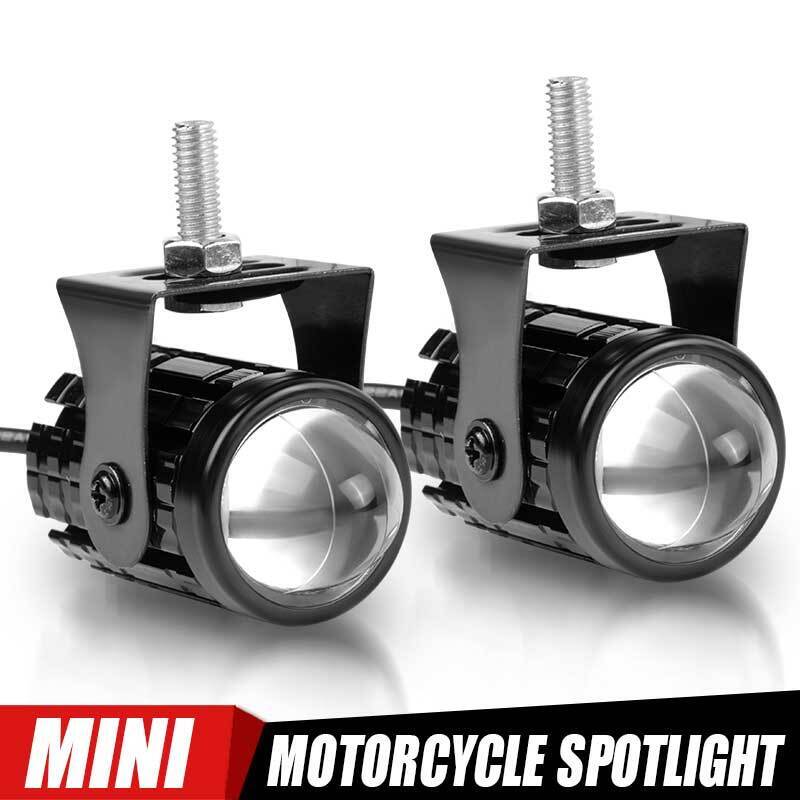 2x Mini LED Motorcycle Spot Light Hi-Lo Car Headlight Driving Fog Lamp ATV UTV