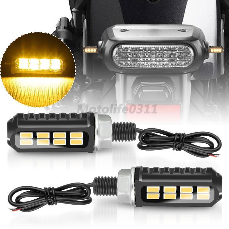 2X Universal Motorcycle LED Indicator Turn Signal Light Dirt Bike Blinkers Lamp