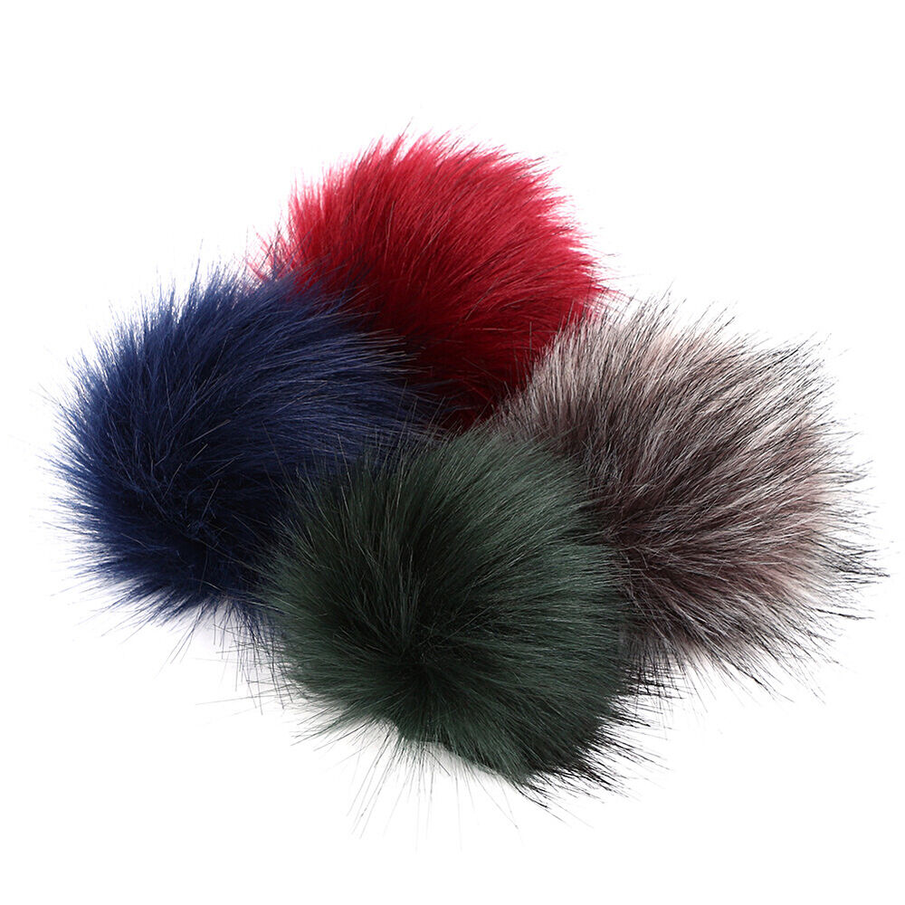 40PCS DIY Women Faux Fur Pom Poms Ball for Beanie Hats Accessories Hat Bag