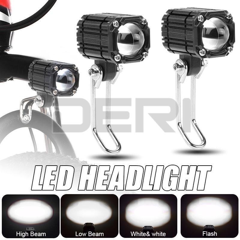 2x Universal Motorcycle Mirror Mount LED Spot Lights Electric scooter Headlight