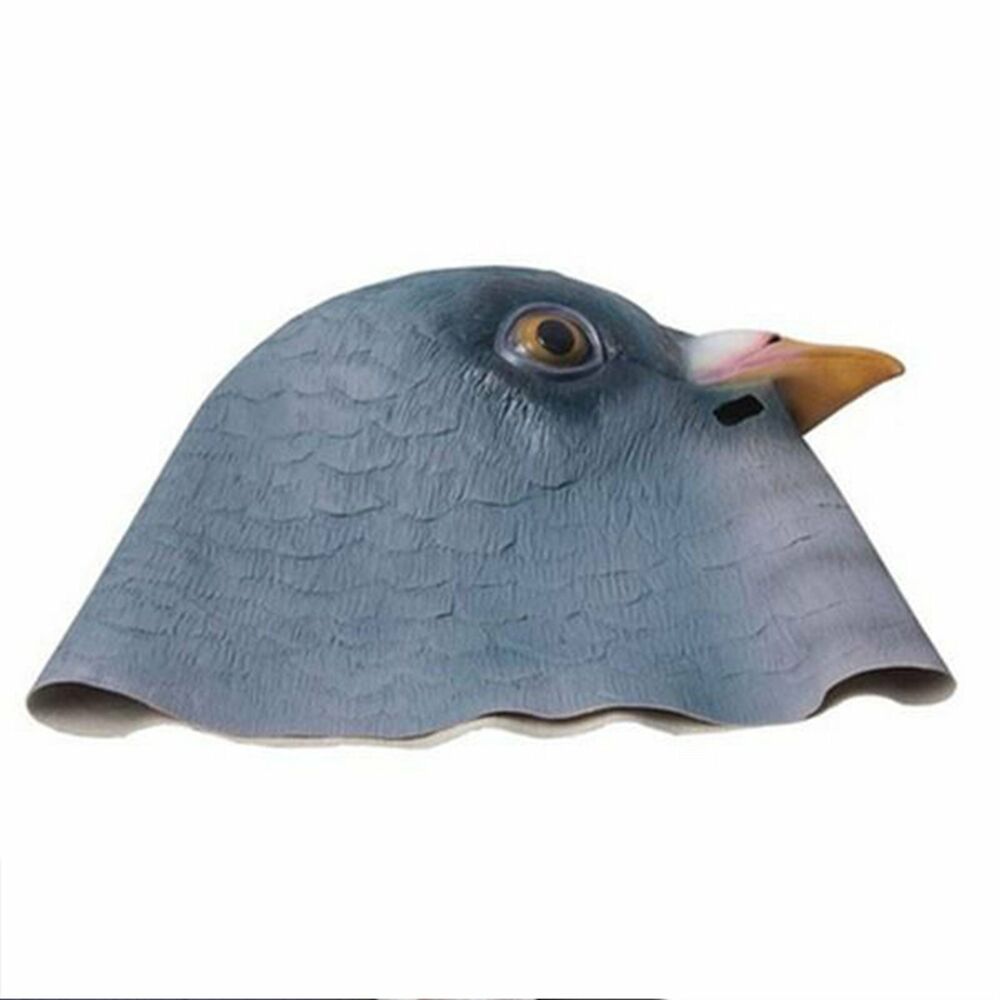 Pigeon Head Mask Creepy Animal Halloween Costume Theater Prop Latex Party Toy